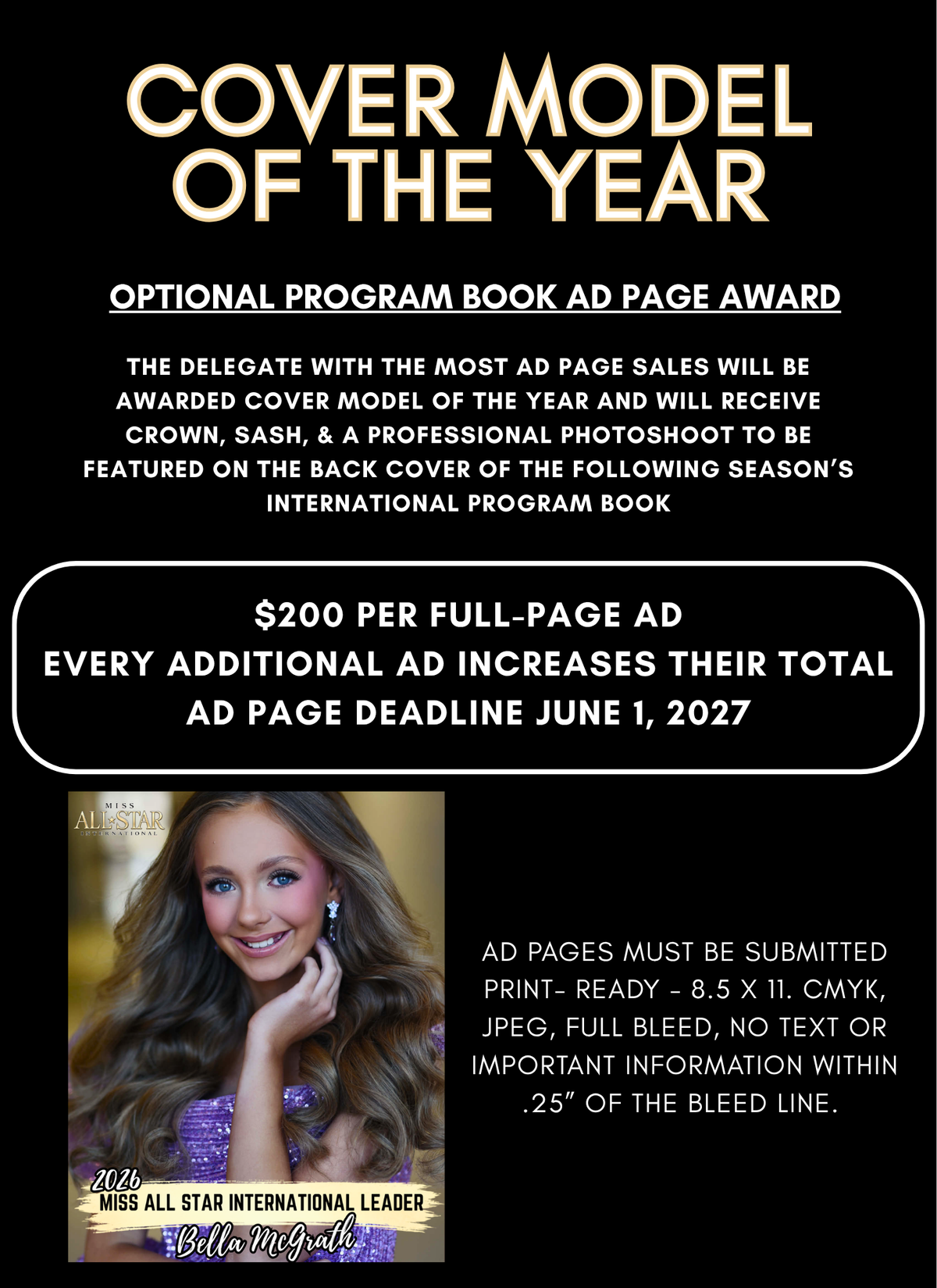 Cover Model Optional Ad Page